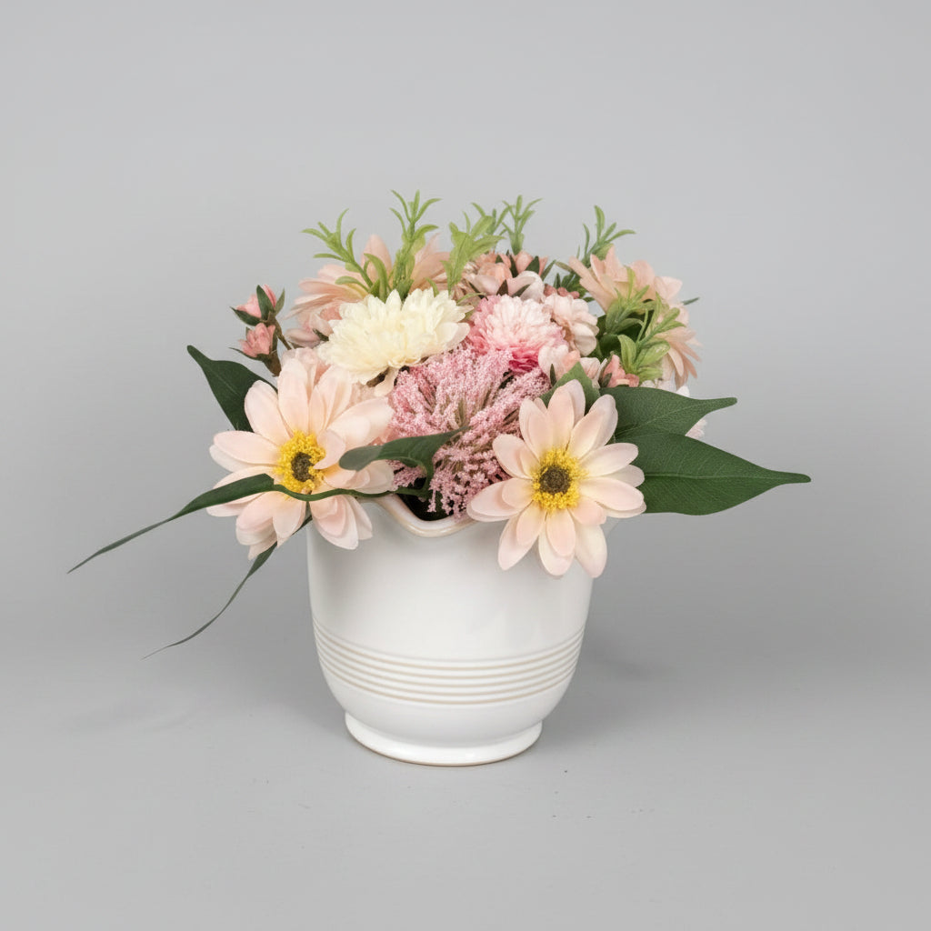 Blush Daisy Ceramic Arrangement